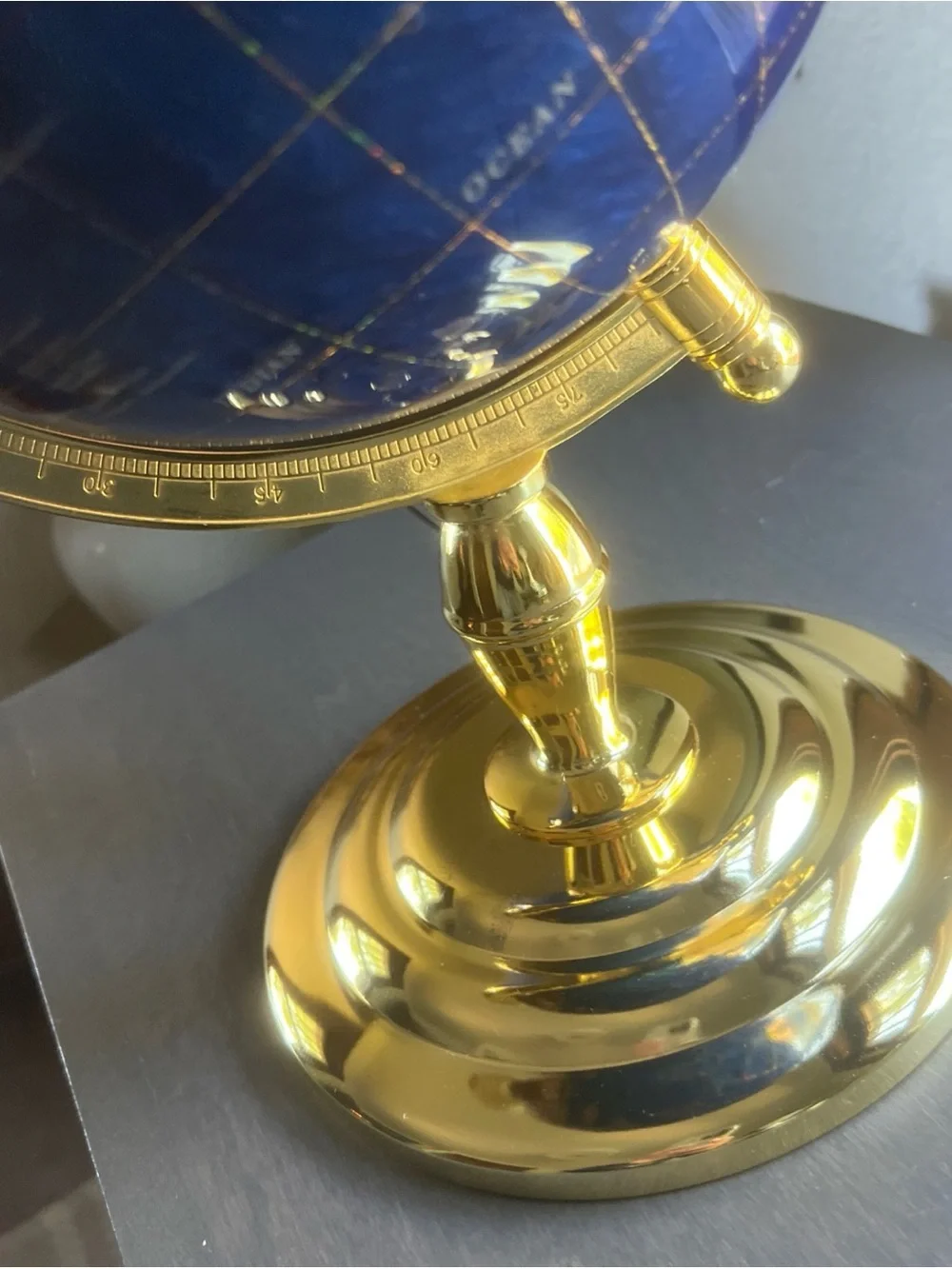 Stunning Semi-Precious Gem Stone Inlaid Globe